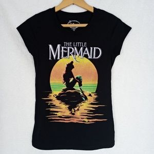 Unique Little Mermaid Tee Medium Size Junior Girl Black Shirt Disney Princess